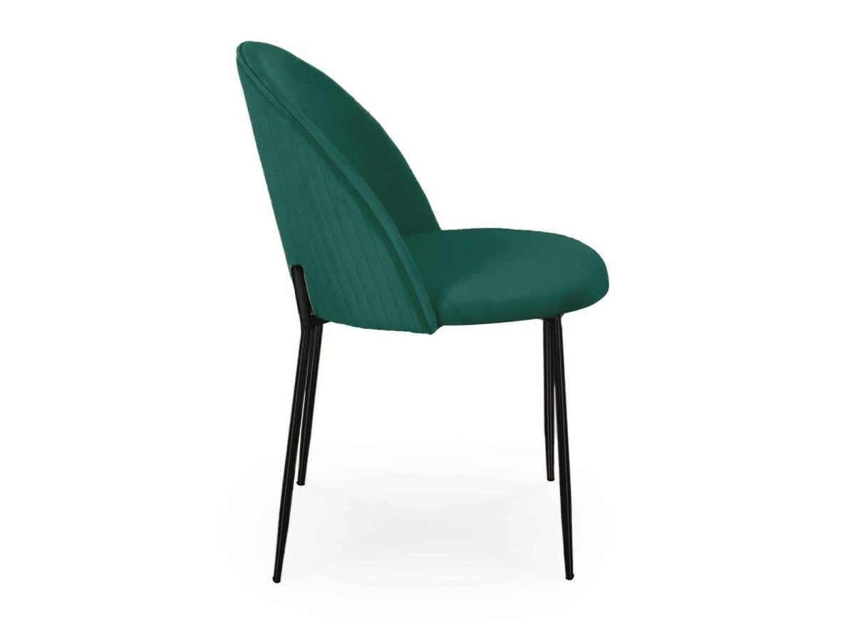 Lot de 2 chaises design en velours vert pieds noirs ARABEL - DécoInParis