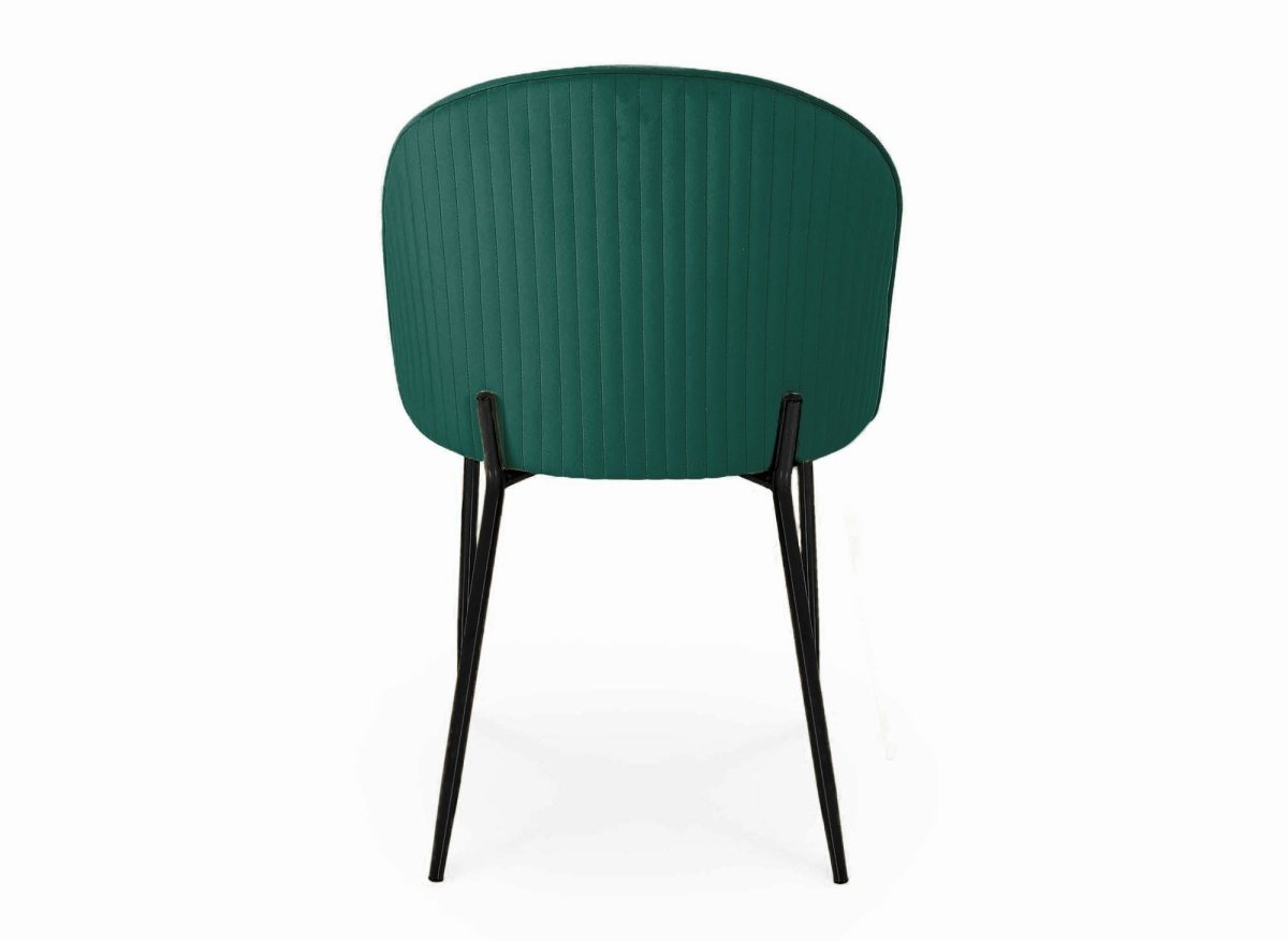 Lot de 2 chaises design en velours vert pieds noirs ARABEL - DécoInParis