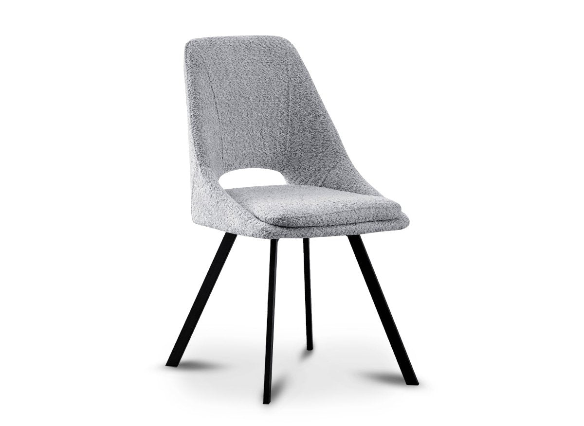 Lot de 2 chaises effet peau de mouton gris clair NARCISSE - DécoInParis