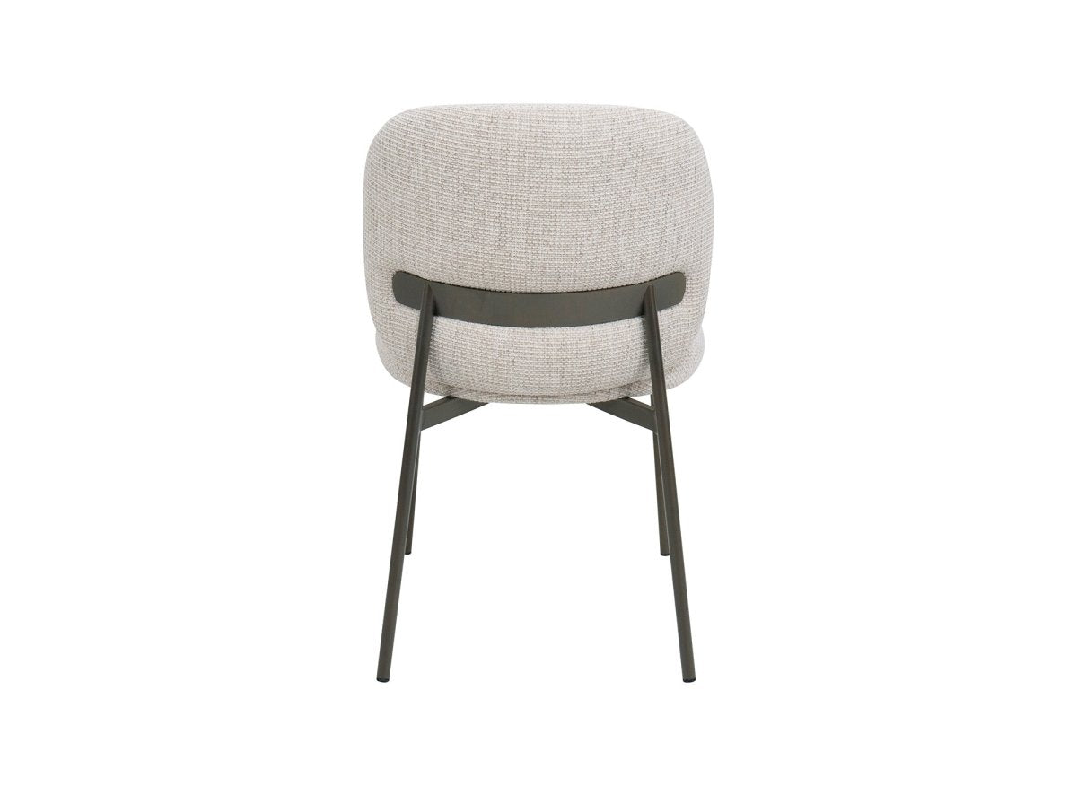 Lot de 2 chaises en tweed écru et pieds en métal marron MARCUS - DécoInParis