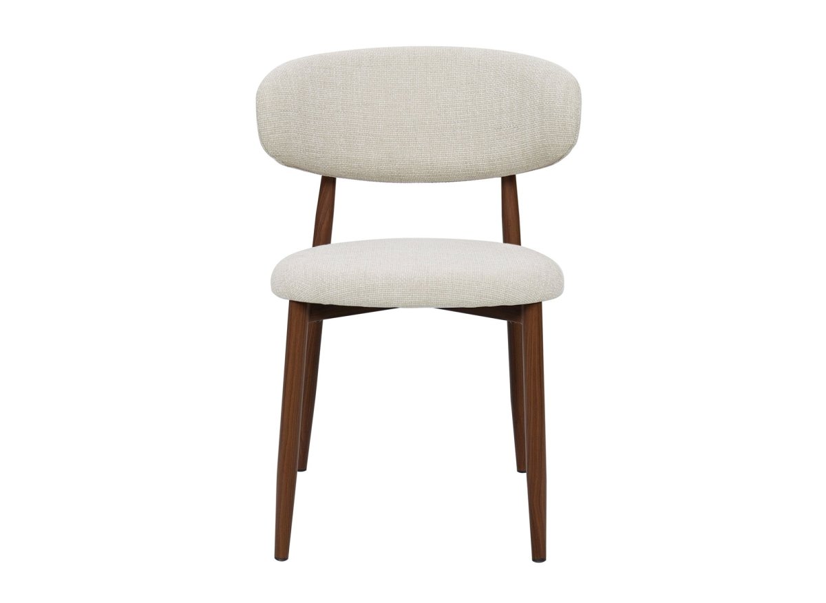 Lot de 2 chaises en tweed écru pieds en métal marron FLAVIA - DécoInParis