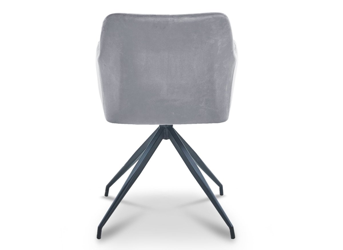 Lot de 2 chaises en velours gris pieds en métal noir RATUS - DécoInParis