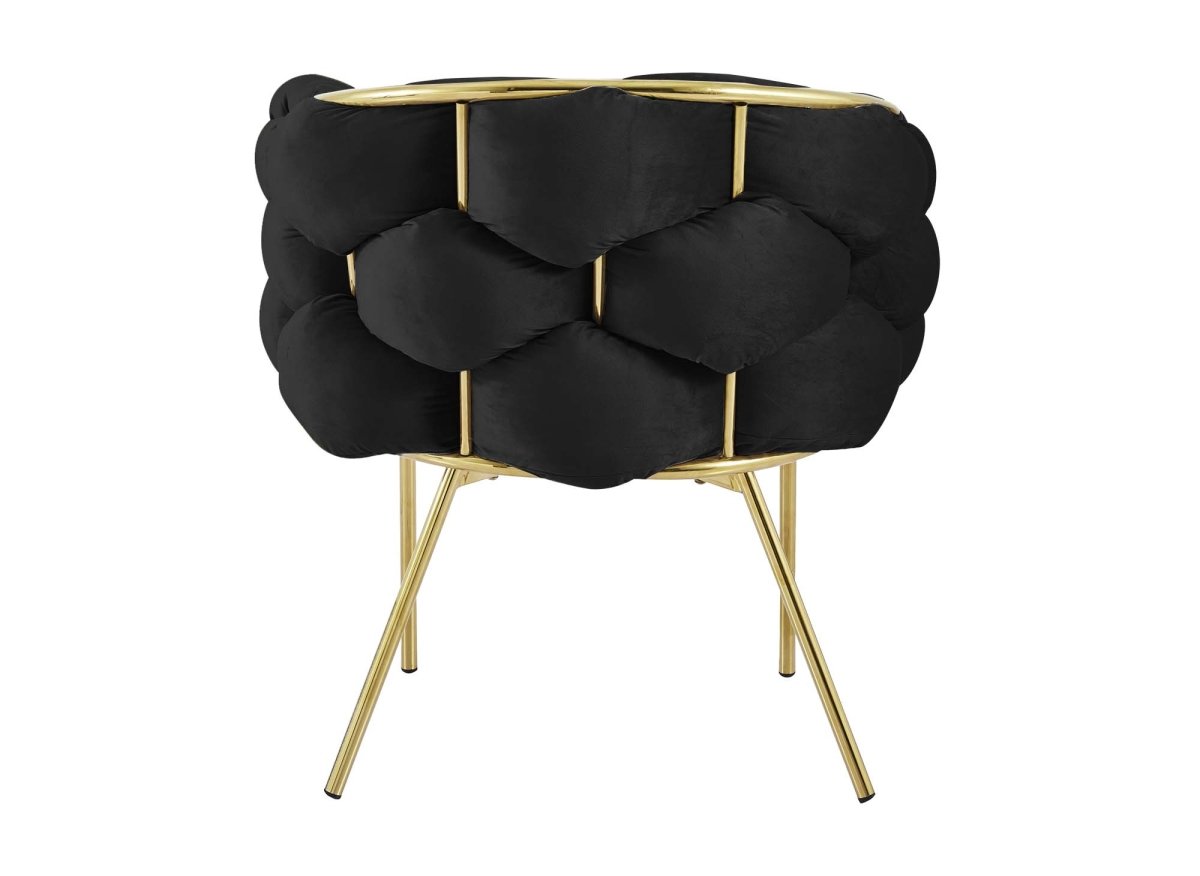 Lot de 2 chaises en velours noir pieds en métal doré CHARLOTTE - DécoInParis