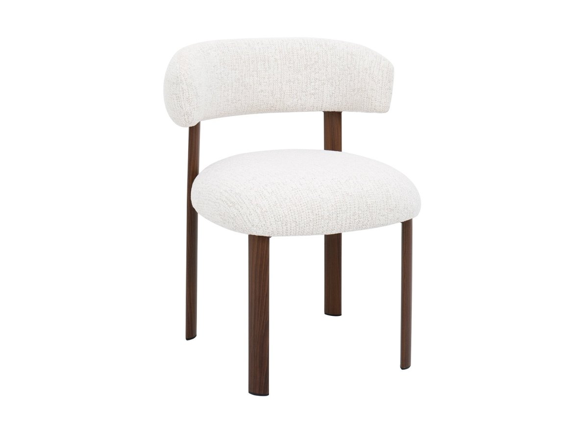 Lot de 2 chaises en velours tissé écru pieds en métal marron LOUISA - DécoInParis