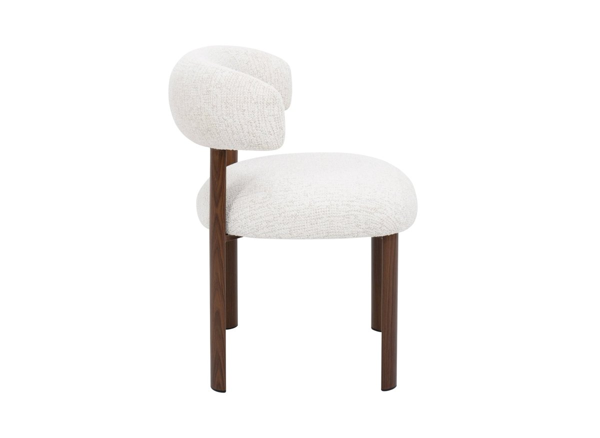 Lot de 2 chaises en velours tissé écru pieds en métal marron LOUISA - DécoInParis