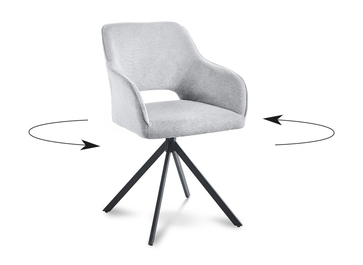 Lot de 2 chaises pivotantes design en velours gris clair CIEL - DécoInParis