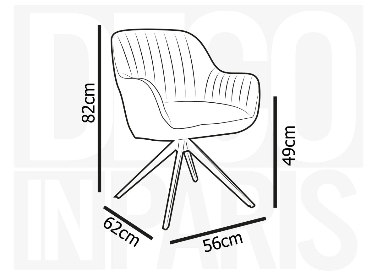 Lot de 2 chaises pivotantes en tissu beige MARLEY - DécoInParis