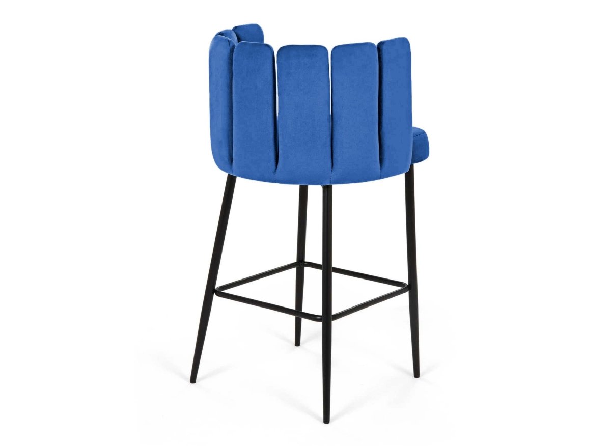 Lot de 2 tabourets de bar design en velours bleu DEBBY - DécoInParis