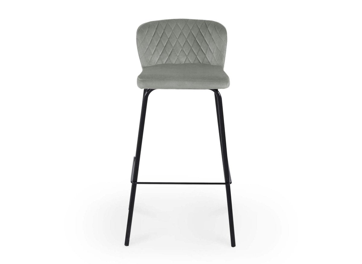 Lot de 2 tabourets de bar design en velours gris BOSCO - DécoInParis