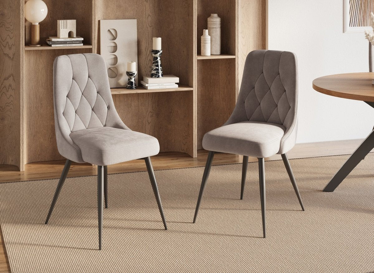 Lot de 4 chaises design en velours beige OLVEA - DécoInParis