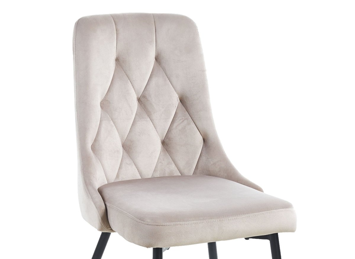 Lot de 4 chaises design en velours beige OLVEA - DécoInParis