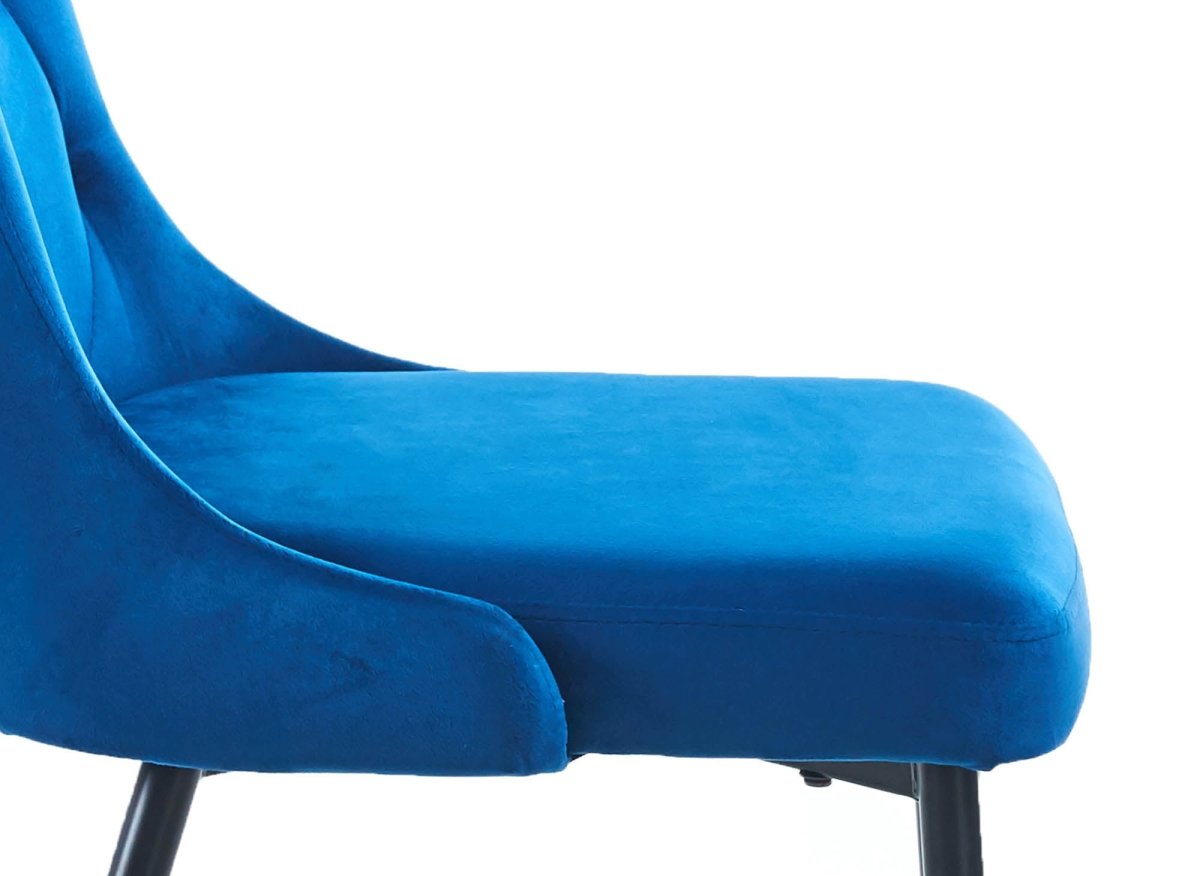 Lot de 4 chaises design en velours bleu OLVEA - DécoInParis