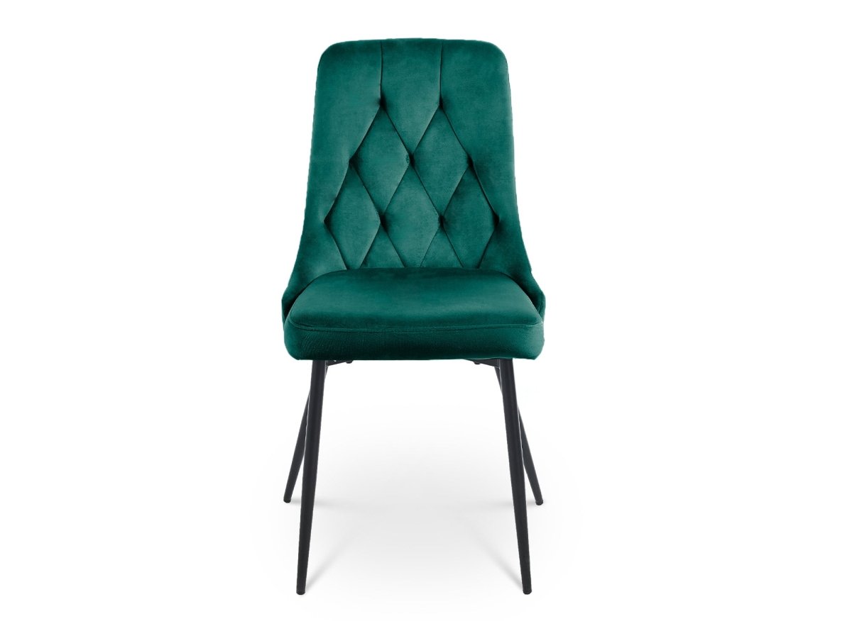 Lot de 4 chaises design en velours vert OLVEA - DécoInParis