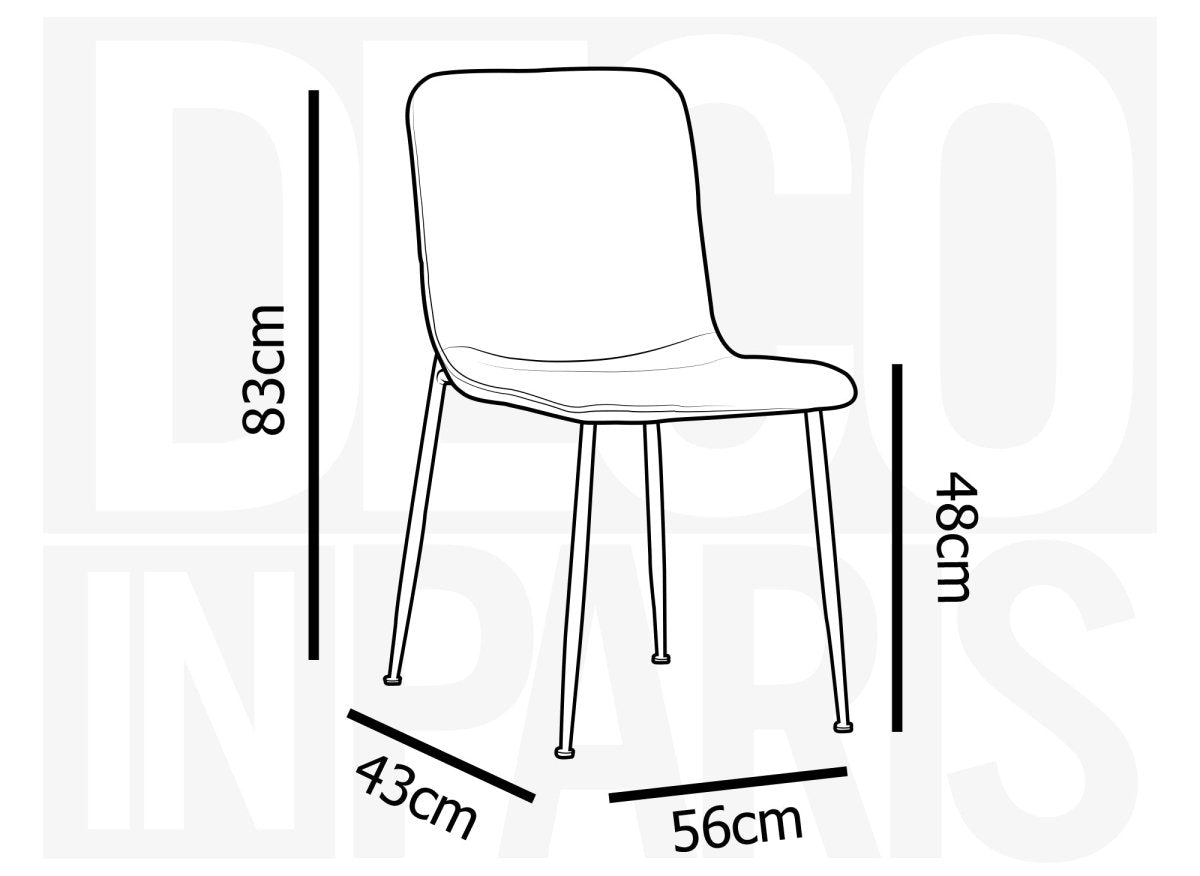 Lot de 4 chaises en tissu beige CHERYL - DécoInParis