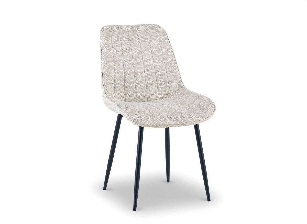 Lot de 4 chaises en tissu beige LOREVA - DécoInParis