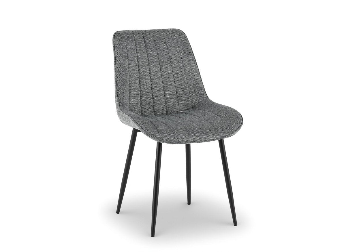 Lot de 4 chaises en tissu gris LOREVA - DécoInParis