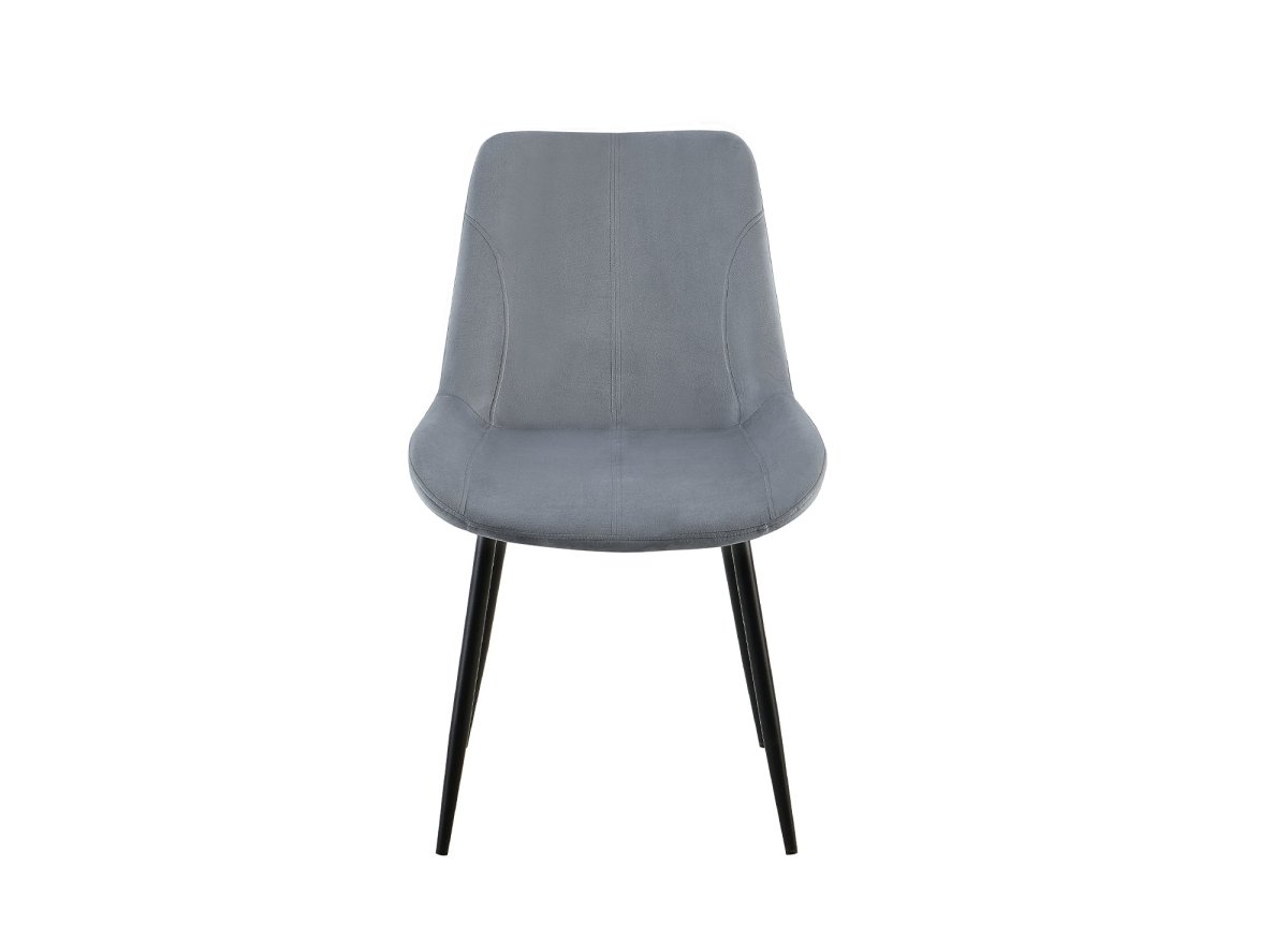 Lot de 4 chaises en velours gris THARA - DécoInParis