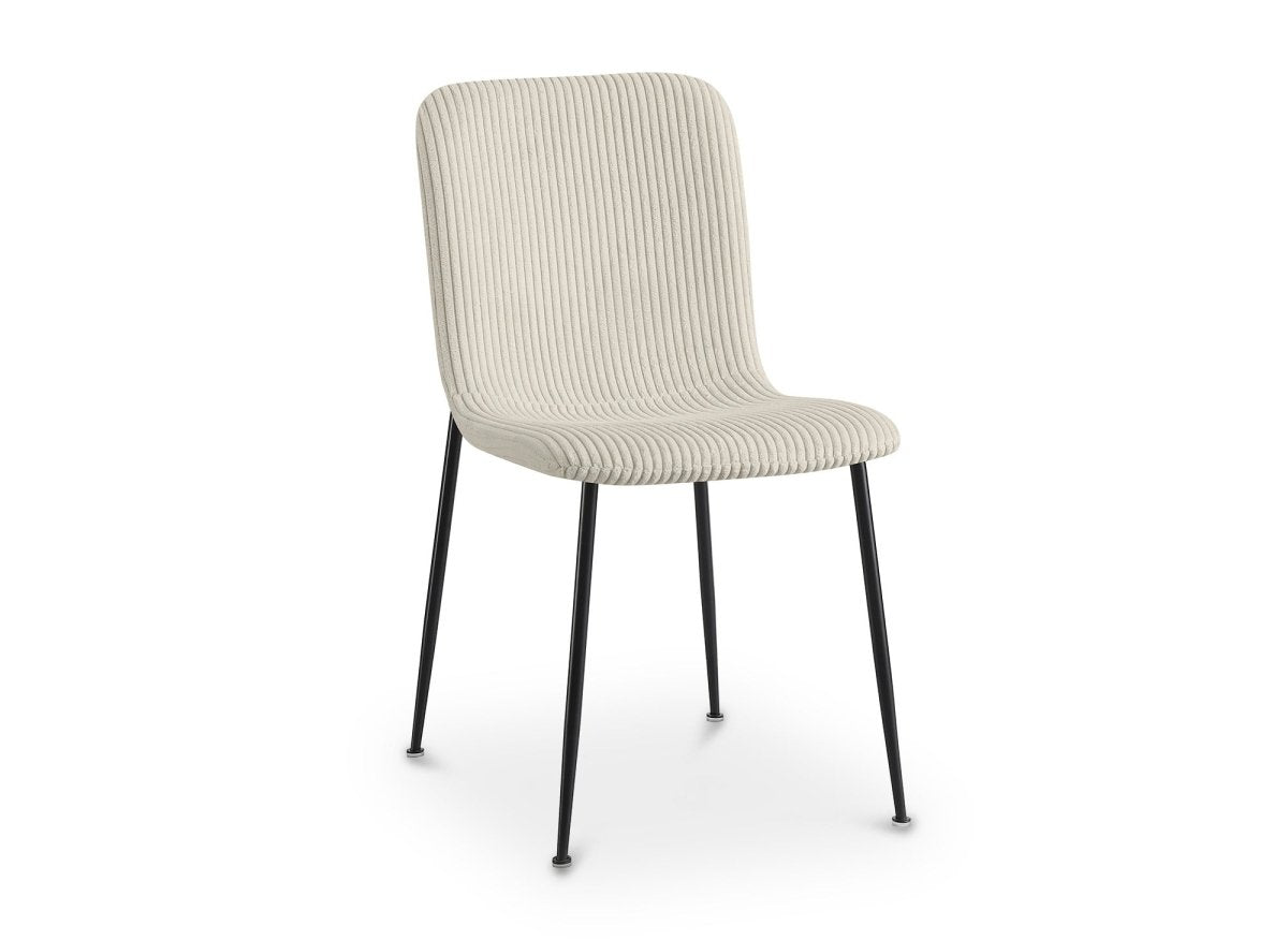 Lot de 4 chaises en velours gros côtelé beige CHERYL - DécoInParis