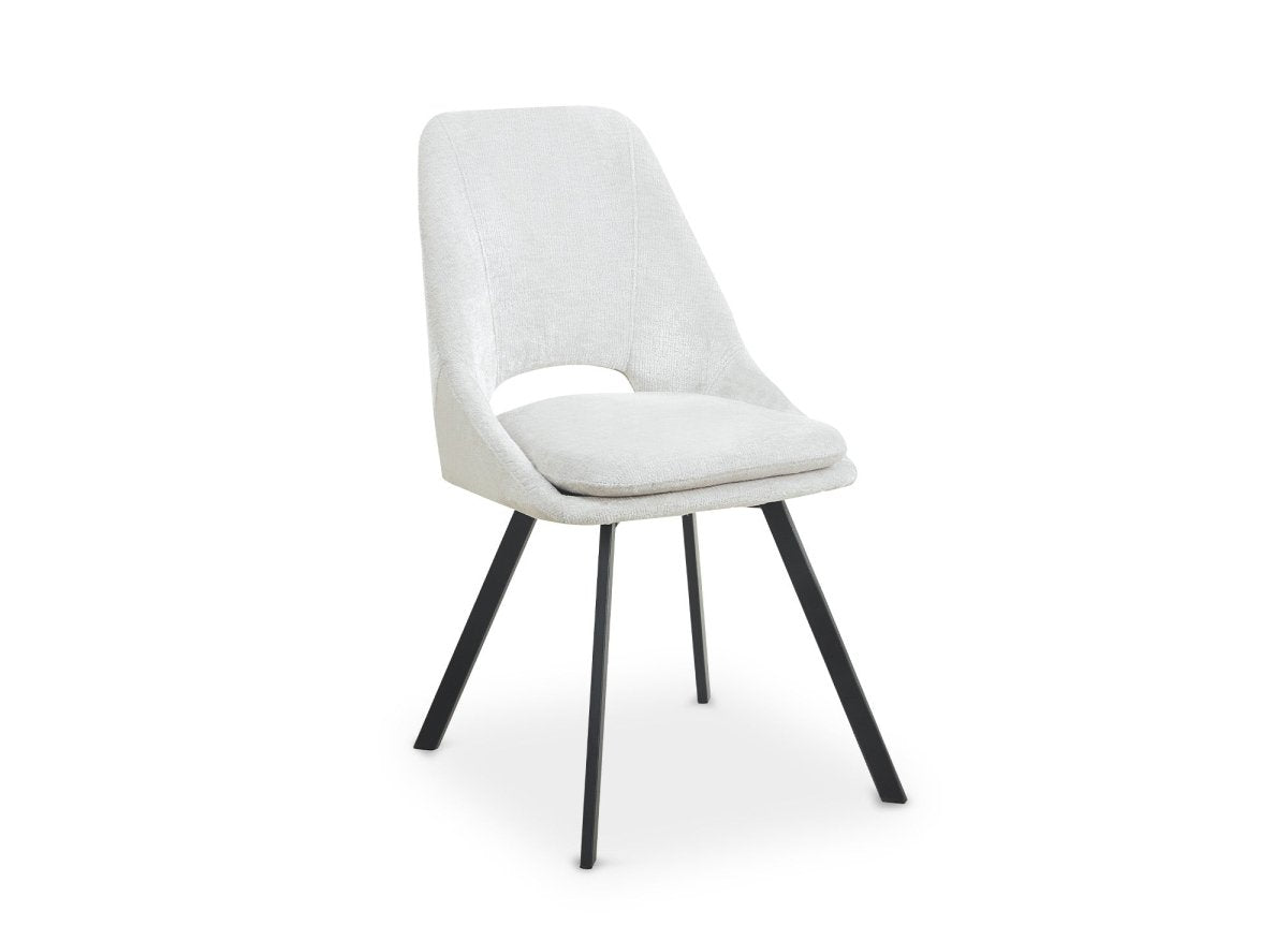 Lot de 4 chaises en velours texturé beige NARCISSE - DécoInParis