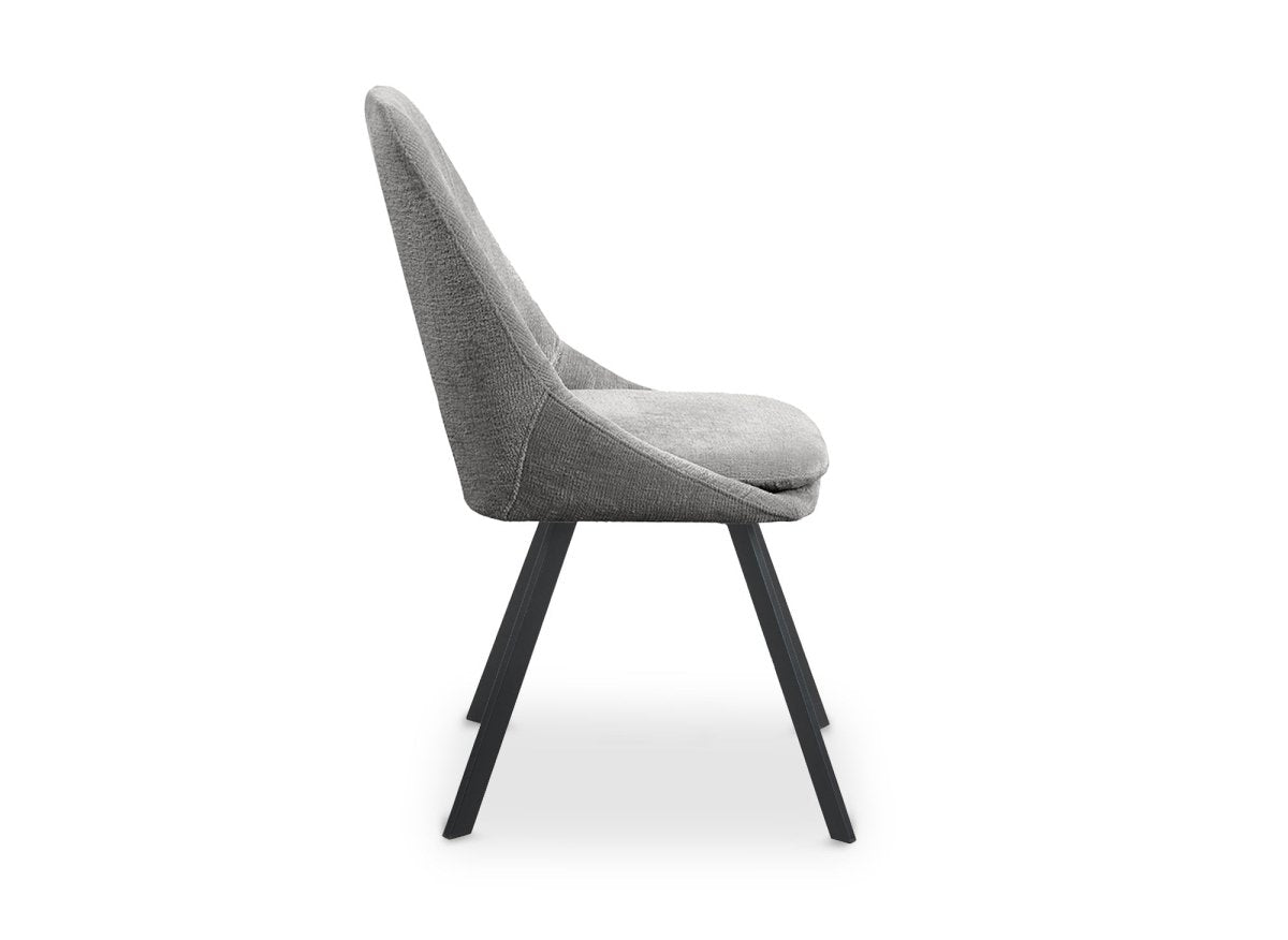 Lot de 4 chaises en velours texturé gris NARCISSE - DécoInParis