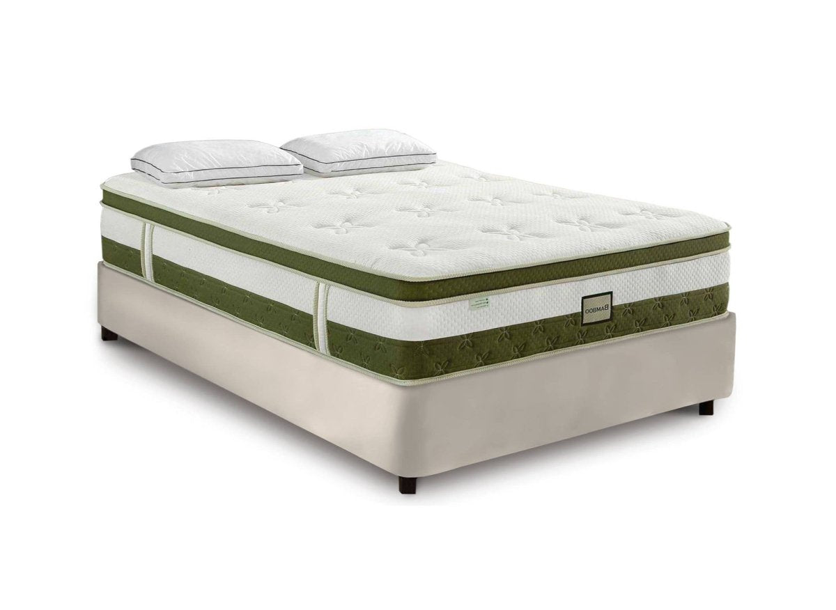 Matelas hybride BAMBOO 140 x 190 cm ressorts ensachés et mémoire de forme épaisseur 30 cm - DécoInParis