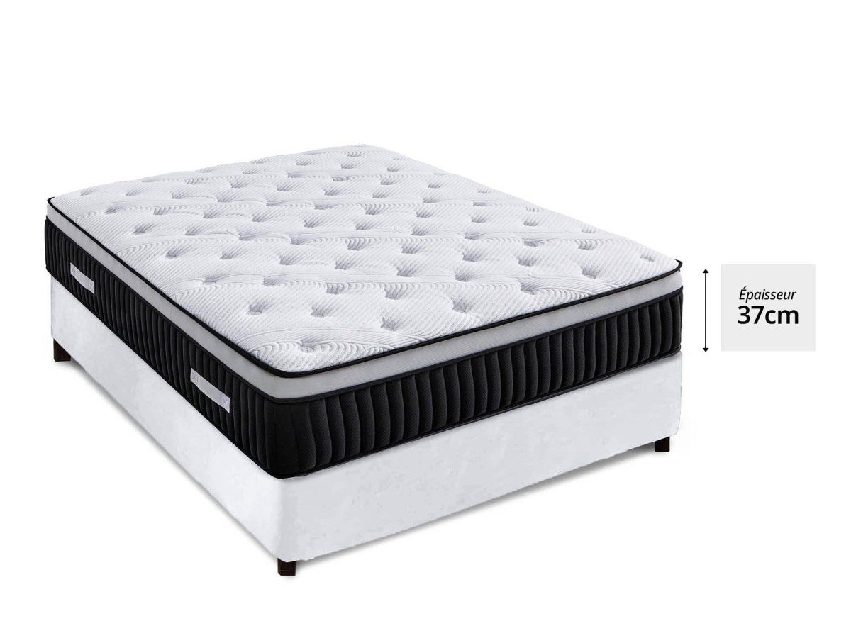 Matelas hybride mémoire de forme 140 x 190 cm épaisseur 37 cm - PILLOW - DécoInParis