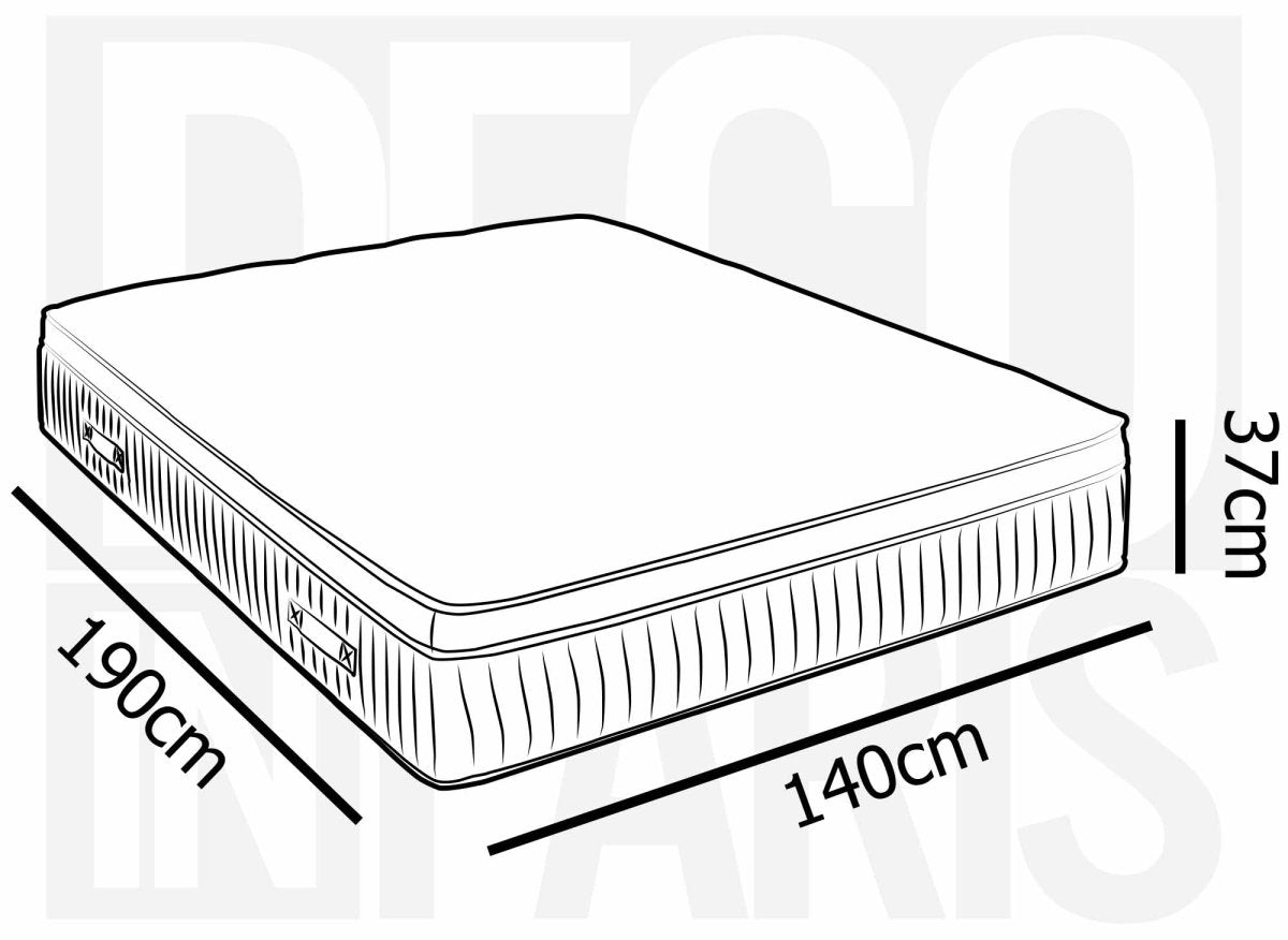Matelas hybride mémoire de forme 140 x 190 cm épaisseur 37 cm - PILLOW - DécoInParis