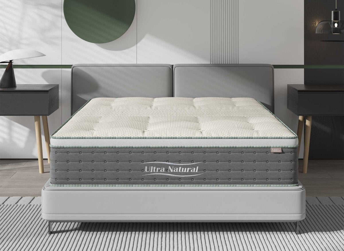 Matelas hybride NATURAL 140 x 190 cm ressorts ensachés et soie épaisseur 29 cm - DécoInParis
