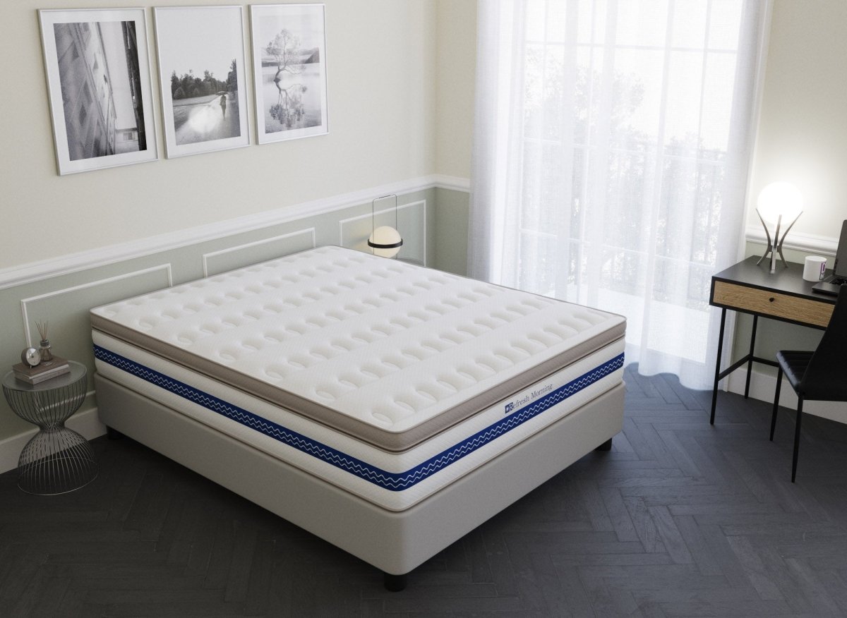Matelas hybride REFRESH 180 x 200 cm ressorts ensachés et mémoire de forme épaisseur 32 cm - DécoInParis