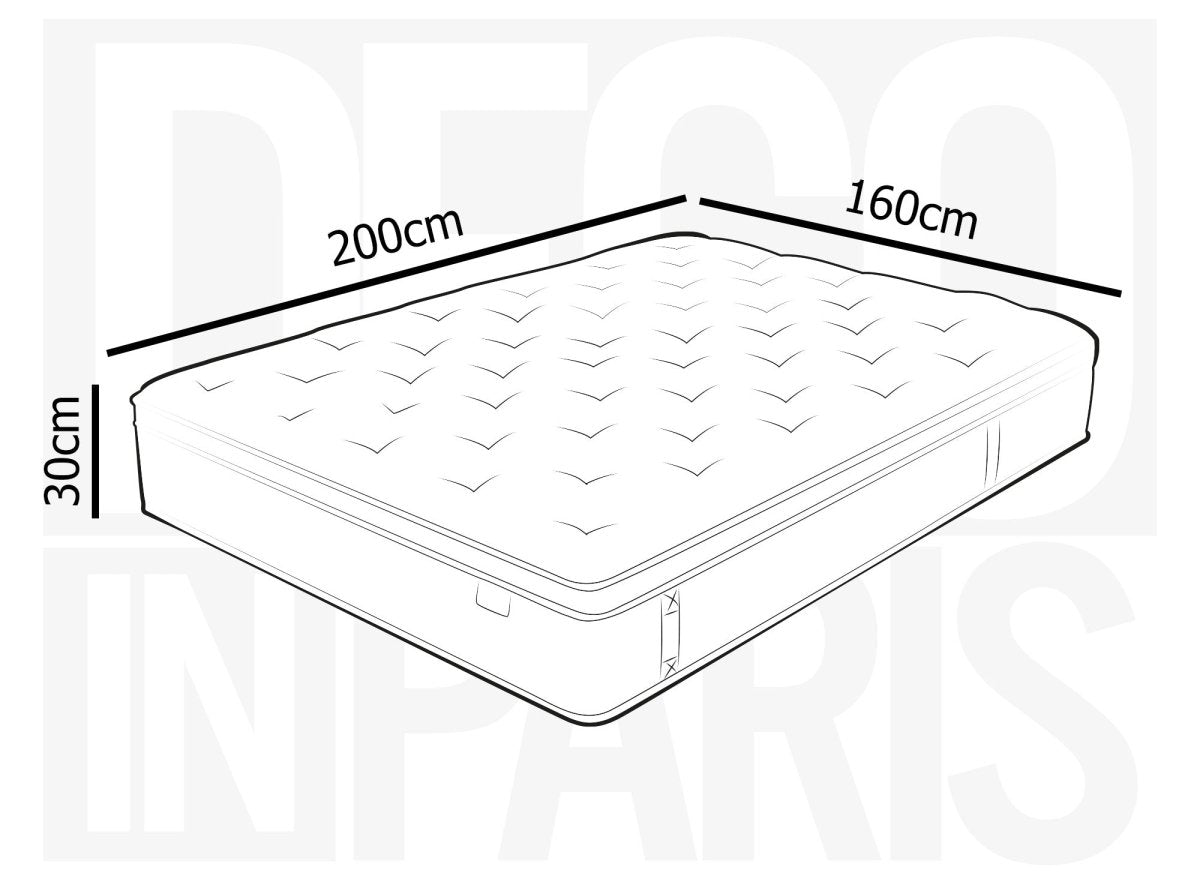 Matelas hybride ressorts ensachés 160 x 200 cm épaisseur 30 cm RAFAEL - DécoInParis