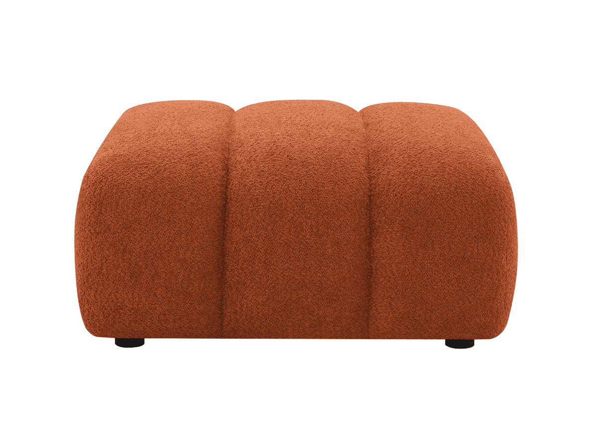 Pouf en tissu bouclette terracotta AELIS - DécoInParis