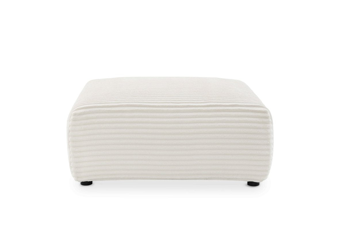 Pouf en velours gros côtelé doux beige TILDA - DécoInParis