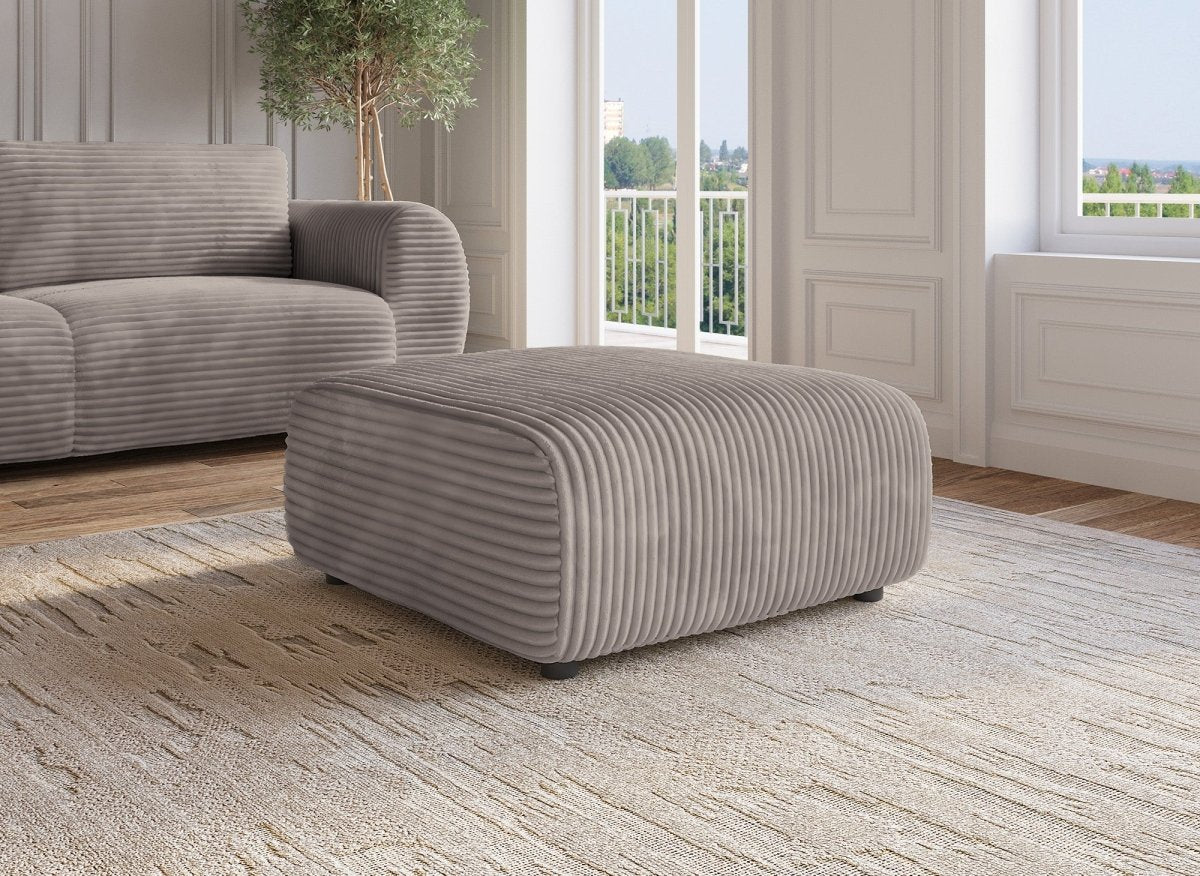 Pouf velours côtelé taupe