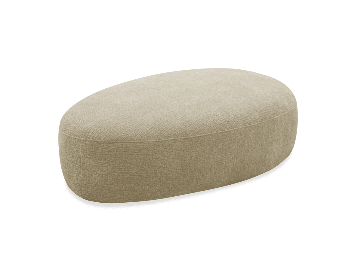 Pouf en velours tissé beige IMENIA - DécoInParis