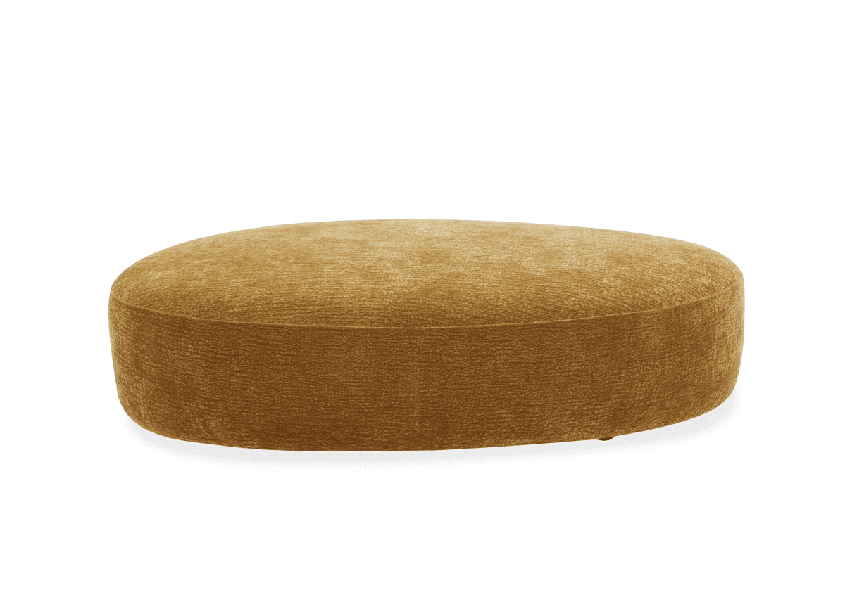 Pouf en velours tissé moutarde IMENIA - DécoInParis