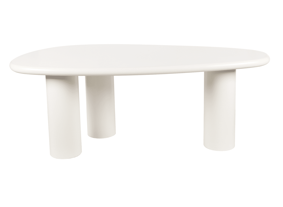 Table à manger asymétrique blanc 8 personnes AVELINE - DécoInParis