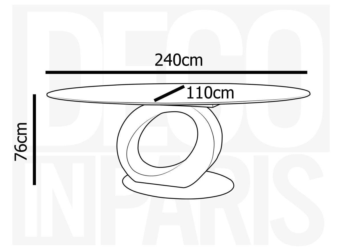 Table à manger en verre trempé noire 6 - 10 personnes CELIA - DécoInParis