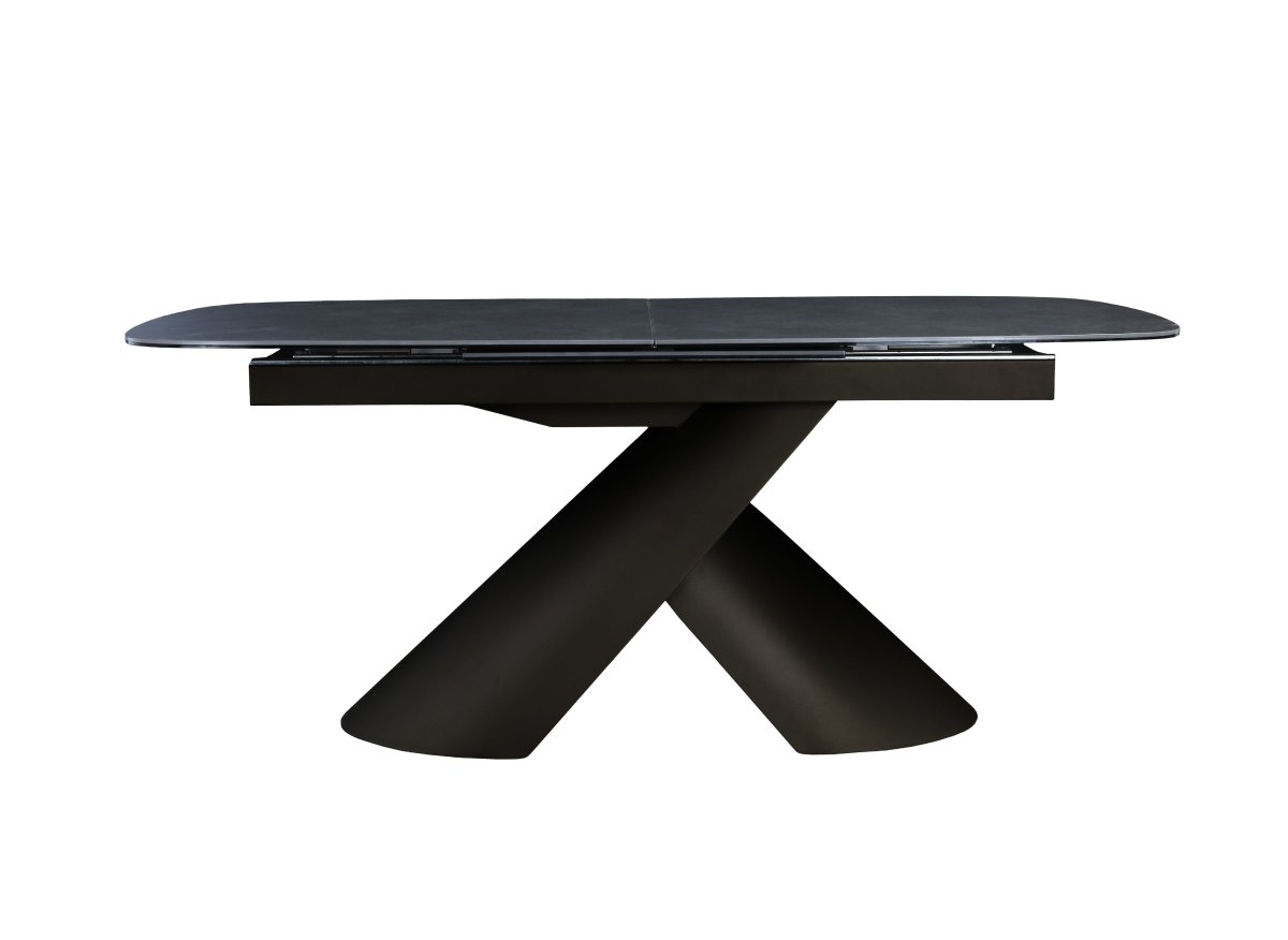 Table à manger extensible pieds métal marron plateau céramique 180-240 cm MILANO - DécoInParis