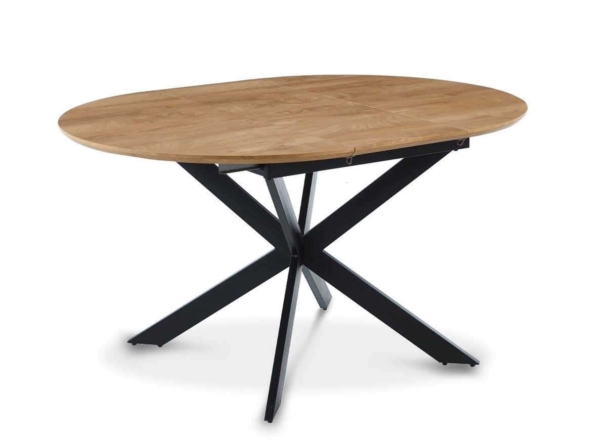 Table à manger ronde à rallonge couleur chêne VENOM - DécoInParis