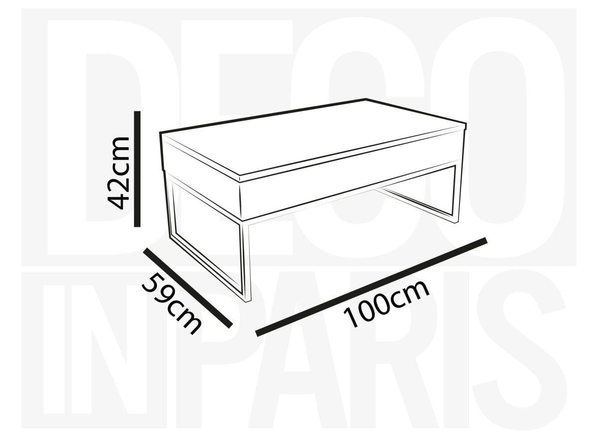 Table basse design avec plateau relevable en céramique blanche MARIE - DécoInParis