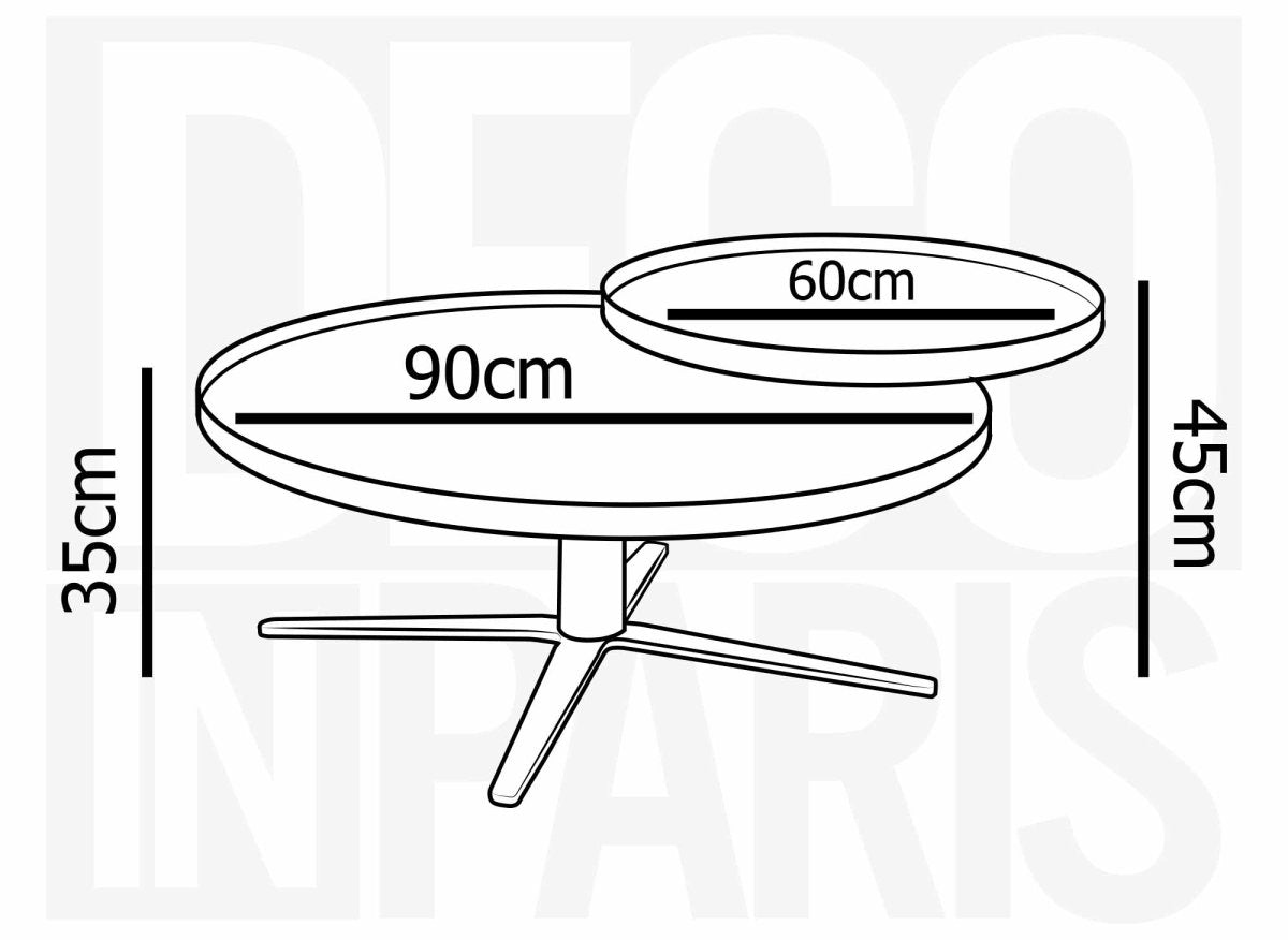 Table basse ronde à plateau pivotant en céramique blanche CLOELIE - DécoInParis