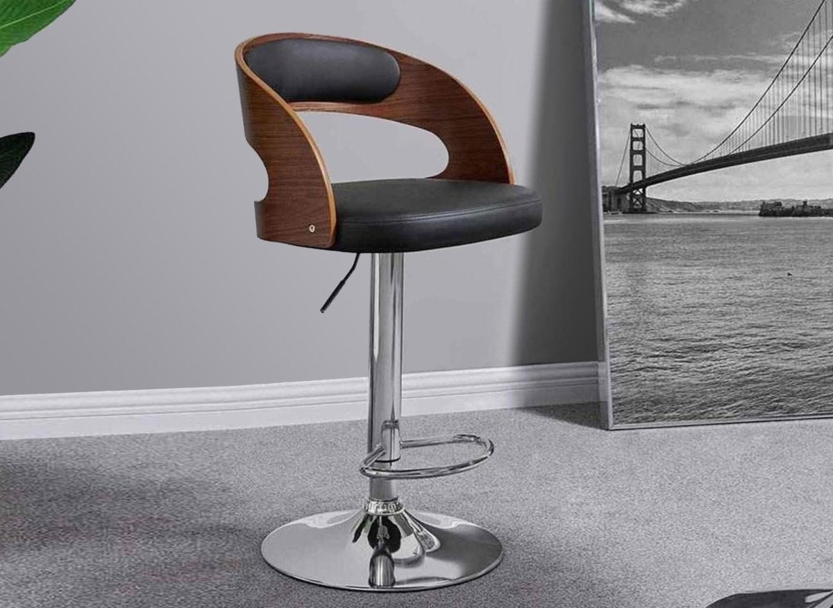 Tabouret de bar marron et noir KENT - DécoInParis