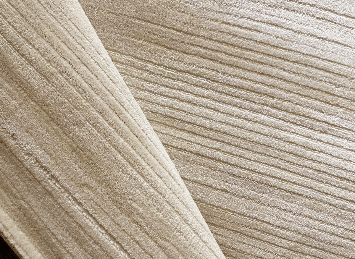 Tapis beige à effet striée 200 x 290 cm LATTE - DécoInParis