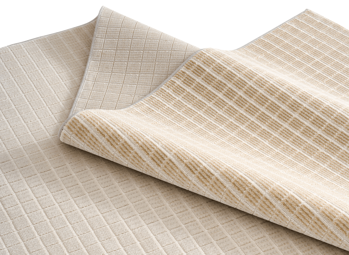 Tapis beige à petits carreaux 200 x 290 cm TALO - DécoInParis