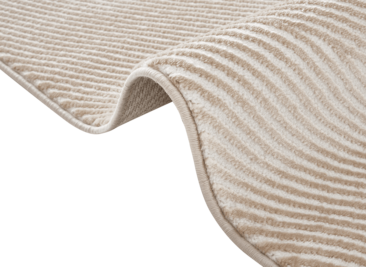 Tapis beige et blanc motif organique 160 x 230 cm SAND - DécoInParis