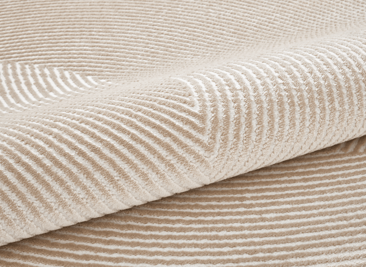 Tapis beige et blanc motif organique 200 x 290 cm SAND - DécoInParis