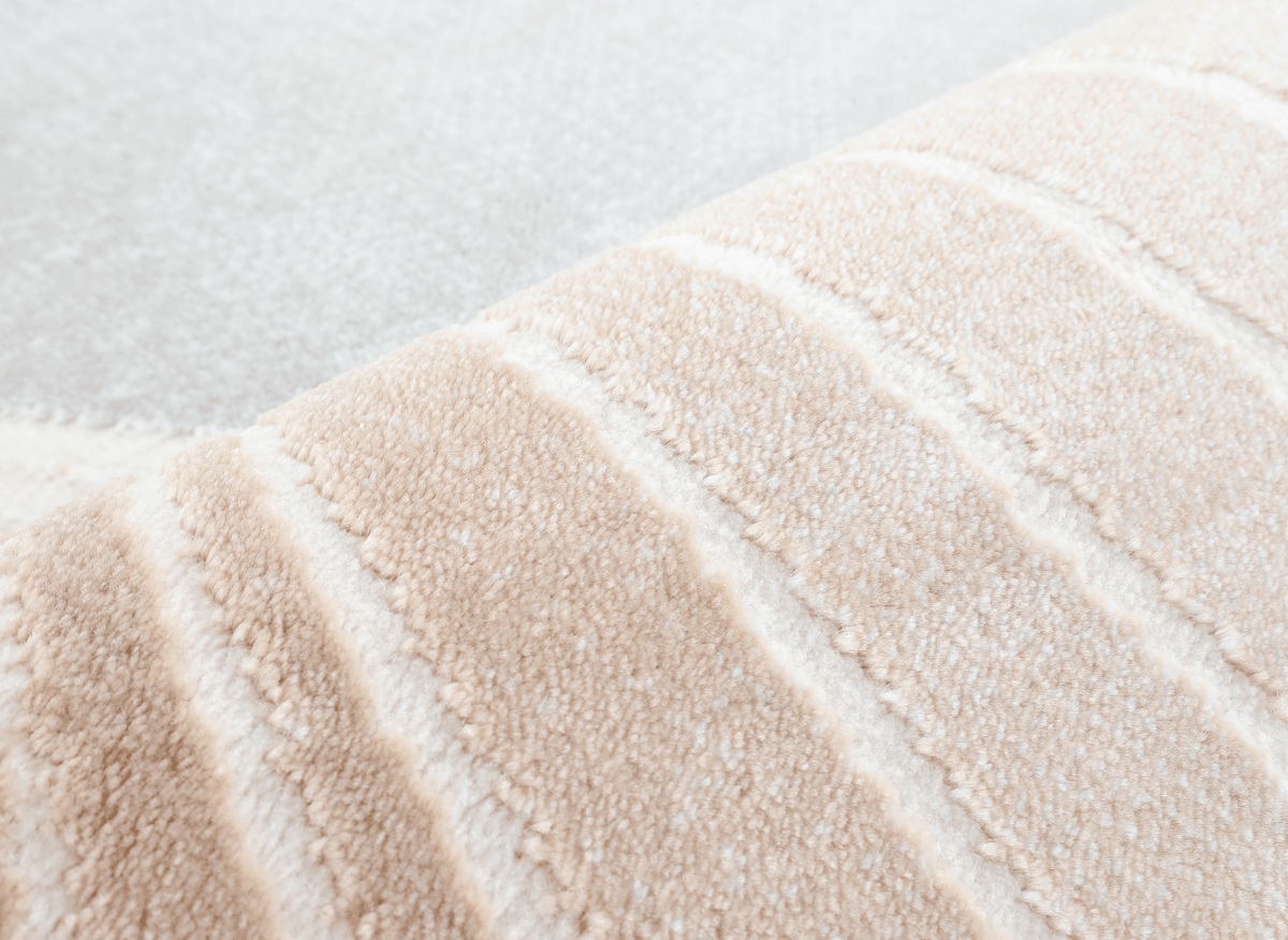 Tapis beige et gris à motifs blancs 160 x 230 cm PORTO - DécoInParis