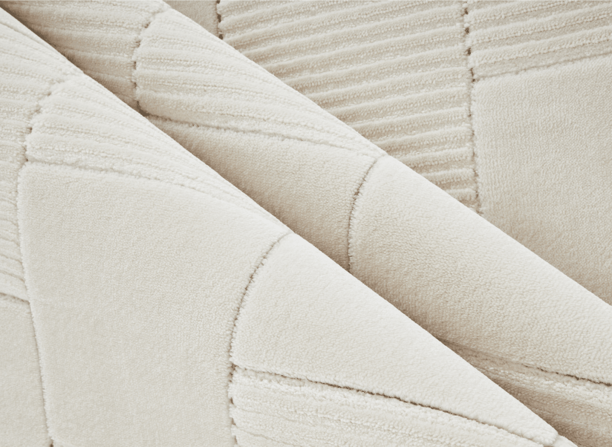 Tapis blanc écru à carreaux texturés 200 x 290 cm KARLINE - DécoInParis