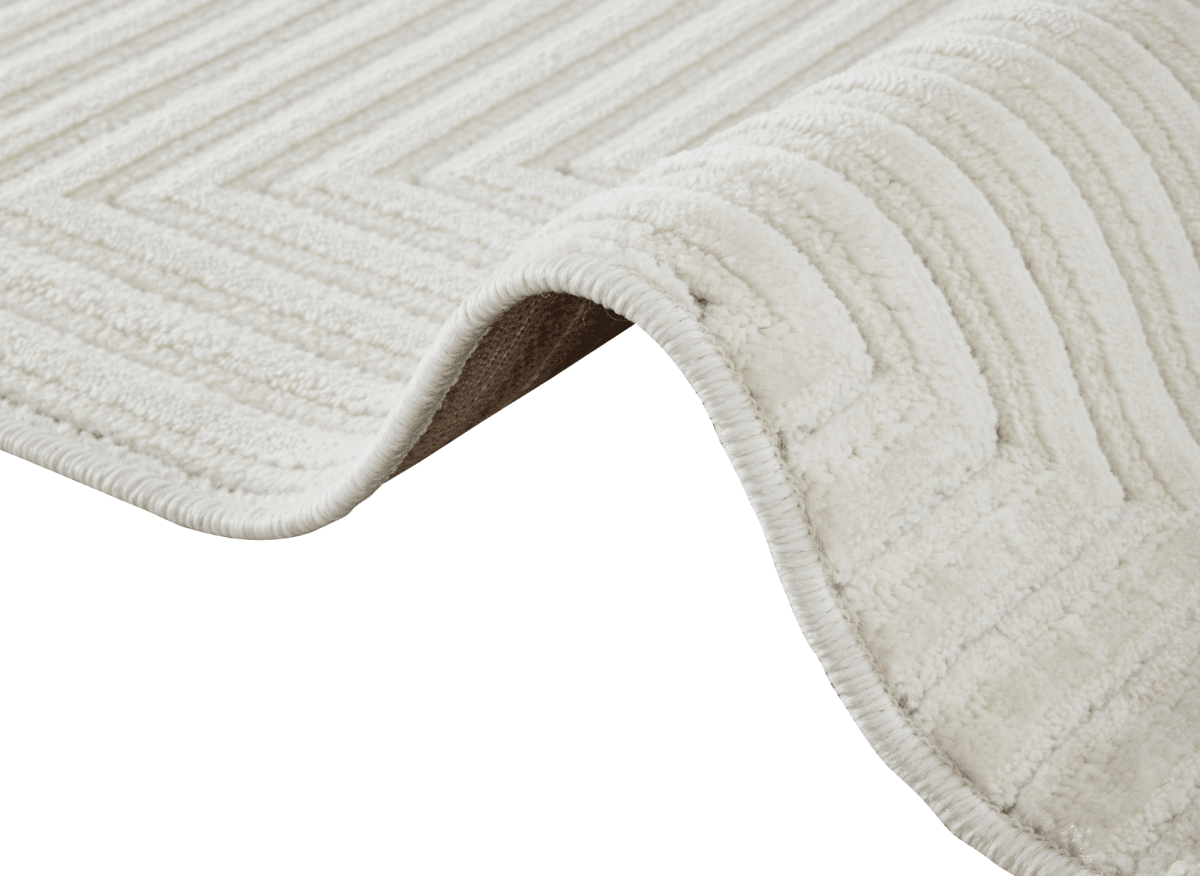 Tapis blanc écru à losanges beiges 160 x 230 cm ROUBY - DécoInParis