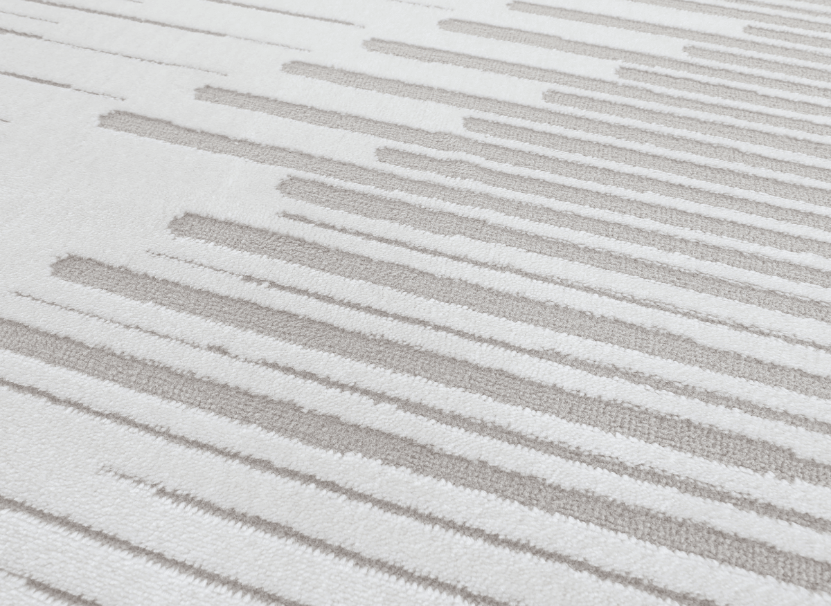 Tapis gris à lignes asymétriques 200 x 290 cm VENISE - DécoInParis